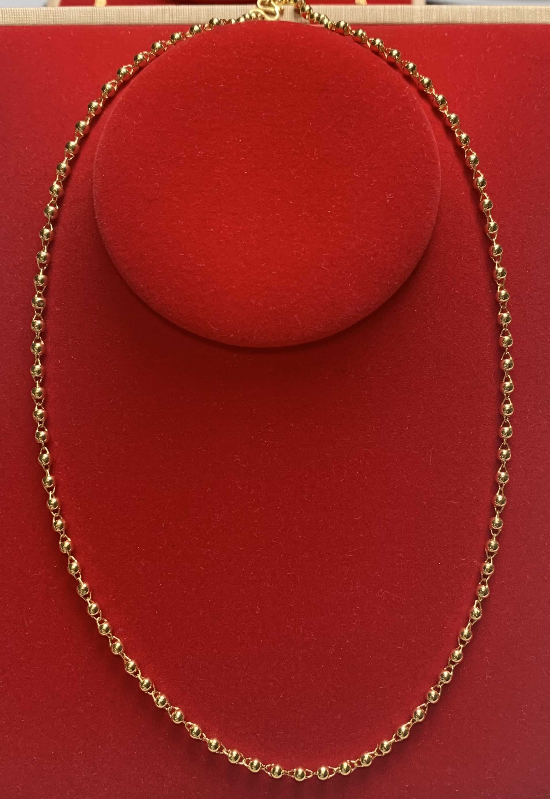 足金5g光珠项链hjmt0111商品详情页