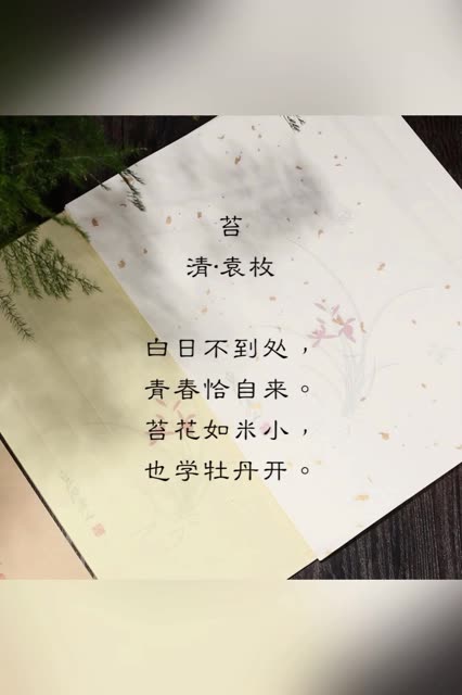 我发布了:苔 清 袁枚#古诗词 ##快手#@快手l米南的快手视频6767